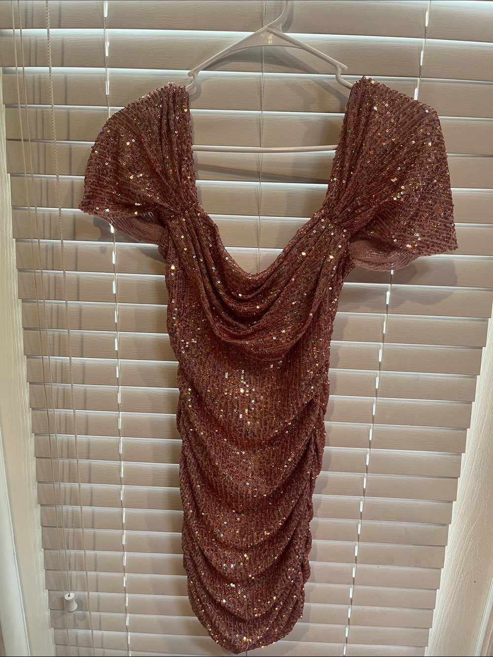 Hello Molly Rose Gold Sequin Cowl Mini Dress